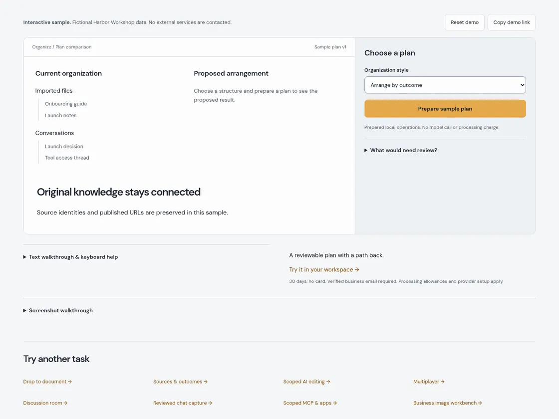 Reorganization: Starting sample and available controls
